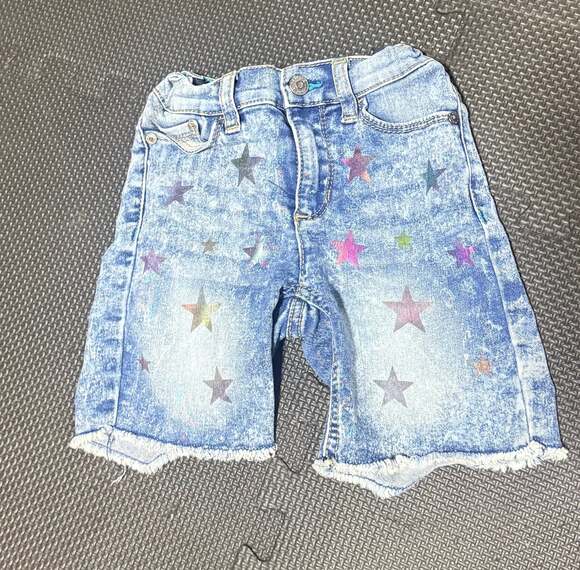 Jordache Other - Jordache Girls Size 6 Acid Wash Rainbow Star Print Denim Shorts